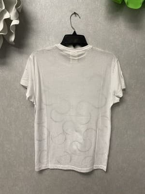 Revamped White/ Black Hand Painted T-shirt Size Small Drinking My Water Theme - Thumbnail 6