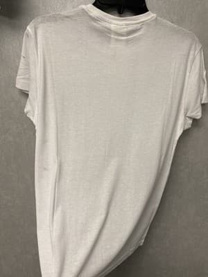 Revamped White/ Black Hand Painted T-shirt Size Small Drinking My Water Theme - Thumbnail 7