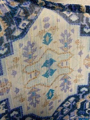 Rose & Olive Sheer Blue Printed Bohemian Kimono size Med With Tank - Thumbnail 8