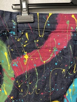 Revamped Denim Multi Hand Painted Capris Size 14 - Thumbnail 5