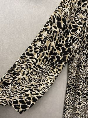 Melissa Paige Large Petite Tunic Top Blouse Shirt Leopard Animal Print Oversized - Thumbnail 4