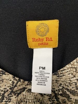 Ruby Rd Womens Top Size Med Petite Brown/Beige Multi Cape Top - Thumbnail 3