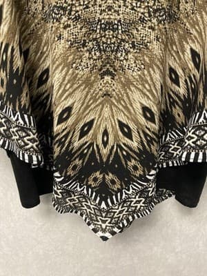 Ruby Rd Womens Top Size Med Petite Brown/Beige Multi Cape Top - Thumbnail 5