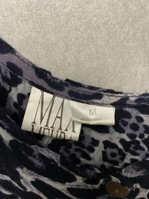 Max Mehra Blue/ Lilac Animal Print Dress Size Med - Thumbnail 4