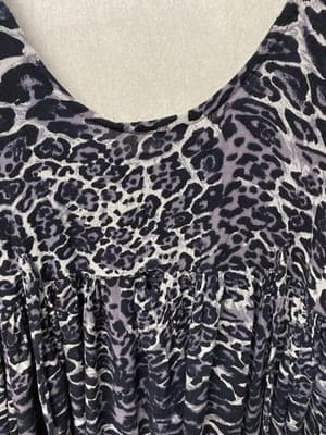 Max Mehra Blue/ Lilac Animal Print Dress Size Med - Thumbnail 6