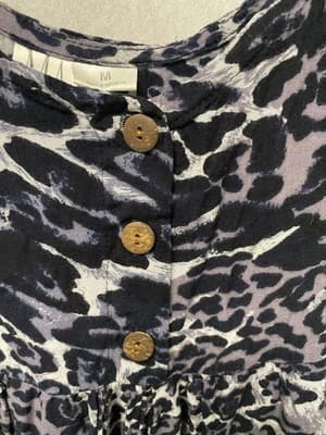 Max Mehra Blue/ Lilac Animal Print Dress Size Med - Thumbnail 3