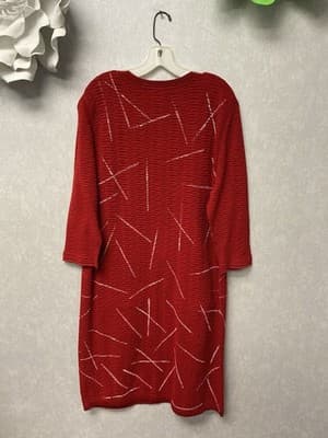 Revamped Red/White Knit Hand painted Pocketed Dress Size 1X - Thumbnail 7