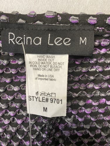 Reina Lee Purple/Black Textured Sweater With Peaks Size Med - Thumbnail 4