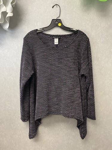 Reina Lee Purple/Black Textured Sweater With Peaks Size Med - Image 1