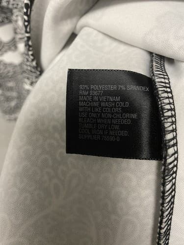 WORTHINGTON-Women's Bohemian Style Black and White Peplum Top Size Med - Thumbnail 4