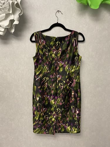 Le Suit Women's Black, Purple, & Green Sleeveless Dress Size 6P - Thumbnail 5