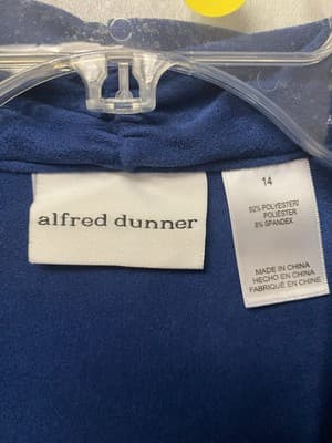 Alfred Dunner Blue Cardigan Microsuede Size 14 - Thumbnail 3