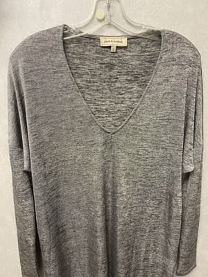 June & Hudson Silver/Black Dress/Blouse Size Small - Thumbnail 2