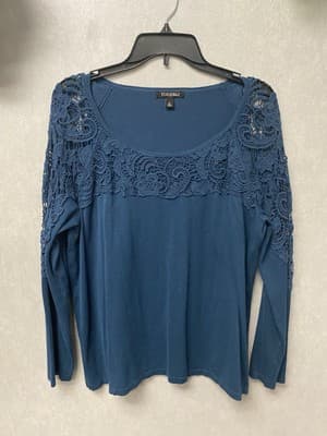 Roz & Ali Turquoise Pull on Blouse Size XL - Image 1