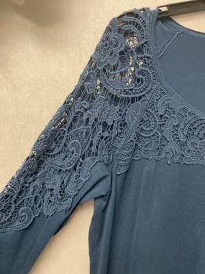 Roz & Ali Turquoise Pull on Blouse Size XL - Thumbnail 2