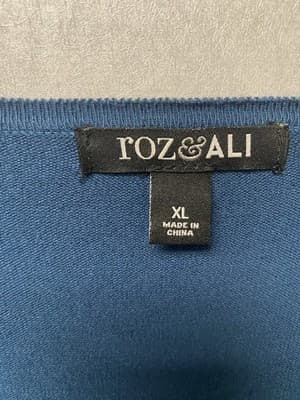 Roz & Ali Turquoise Pull on Blouse Size XL - Thumbnail 3