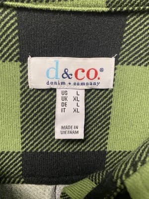 Denim & Co Green/Black Plaid Jacket/Top Size Large - Thumbnail 3