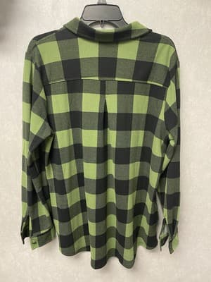 Denim & Co Green/Black Plaid Jacket/Top Size Large - Thumbnail 6
