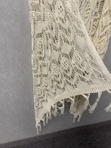 Rue 21 Small Fringe Open Crocheted Lace Trim Vest Hippie - Thumbnail 2