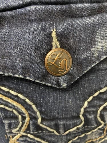 Love Nation Boot Cut Jeans 6 Rhinestone Snowflake Embroidery Stretch Size 6 - Thumbnail 10