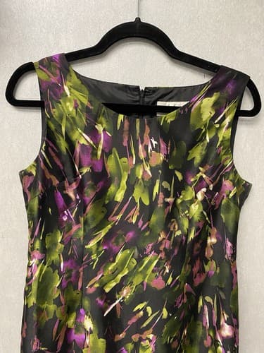 Le Suit Women's Black, Purple, & Green Sleeveless Dress Size 6P - Thumbnail 2