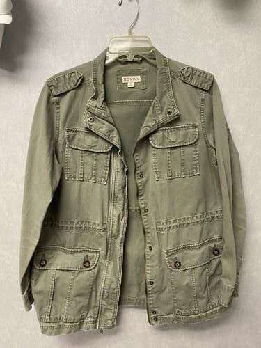 Custom Merona women's jacket green, size Large. Drinking my Water… - Thumbnail 2