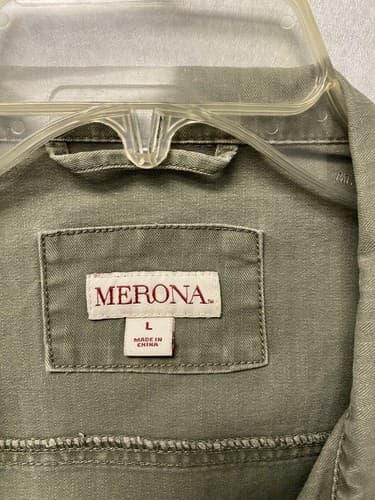 Custom Merona women's jacket green, size Large. Drinking my Water… - Thumbnail 4