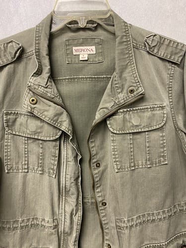 Custom Merona women's jacket green, size Large. Drinking my Water… - Thumbnail 3