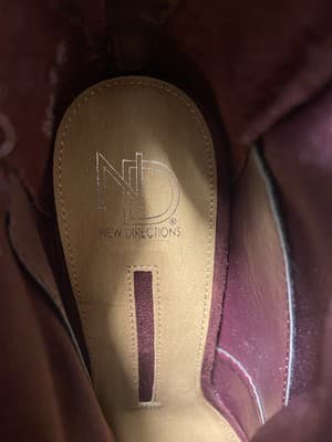 New Direction Ladies High Heel Booties Burgundy Wine PeepToe Size 10 - Thumbnail 7