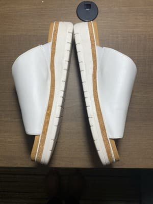 Adrienne Vittadini Sandals Womens White Faux Leather Provence Platform Slide 10 - Thumbnail 5