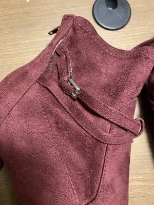 New Direction Ladies High Heel Booties Burgundy Wine PeepToe Size 10 - Thumbnail 2