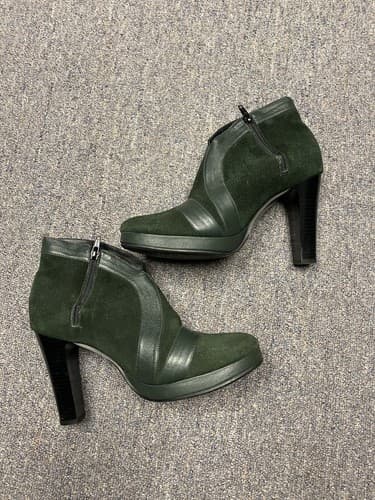 Sam Pendro Green Seude Boots Size 6.5 (37) - Image 1