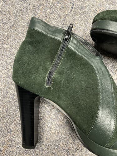 Sam Pendro Green Seude Boots Size 6.5 (37) - Thumbnail 3