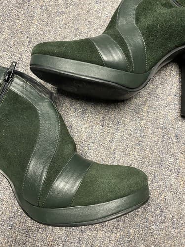 Sam Pendro Green Seude Boots Size 6.5 (37) - Thumbnail 4