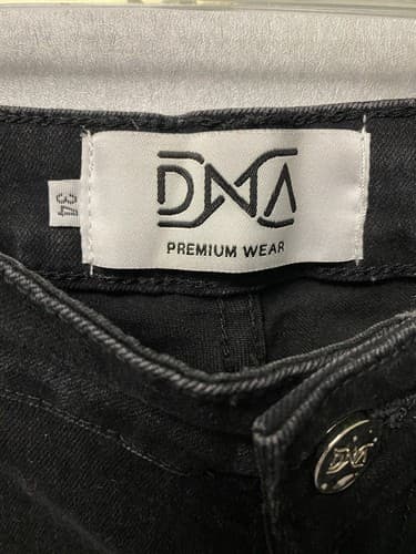 Mens DNA premium Wear distressed Jeans Black 34x30 - Thumbnail 3