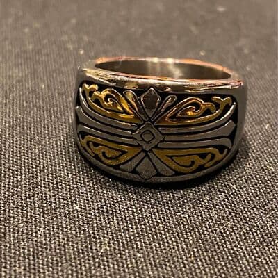 Gold/Silver Stainless Steel Ring Size 11 - Image 1