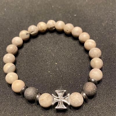 Grey and Silver Stoned Bracelet - Thumbnail 2