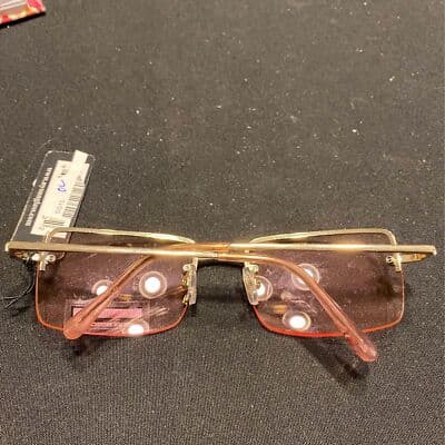 Pink and Gold Rimless Sunglasses - Thumbnail 4