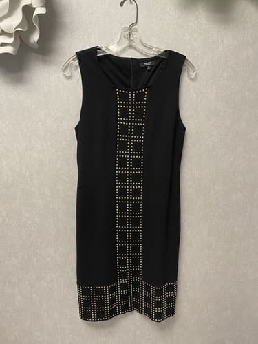 Premise Dress Size 8 Gold Studded Black Sleeveless Dress - Image 1