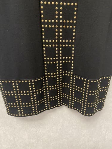 Premise Dress Size 8 Gold Studded Black Sleeveless Dress - Thumbnail 4