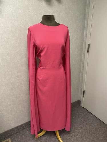 RIVER ISLAND Bright Dress high neck Split Sleeve midi dress. sz 22 - Image 1