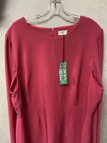 RIVER ISLAND Bright Dress high neck Split Sleeve midi dress. sz 22 - Thumbnail 4