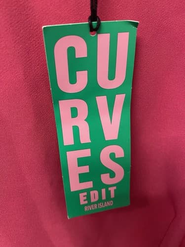 RIVER ISLAND Bright Dress high neck Split Sleeve midi dress. sz 22 - Thumbnail 6