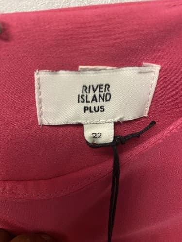 RIVER ISLAND Bright Dress high neck Split Sleeve midi dress. sz 22 - Thumbnail 5