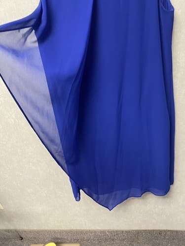 Addressing WOMAN BLUE Sleeveless Dress Draped Front Size Medium - Thumbnail 6