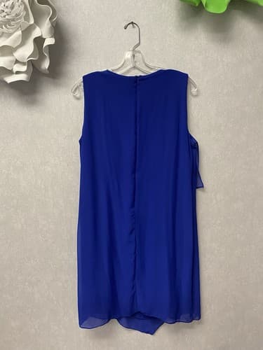 Addressing WOMAN BLUE Sleeveless Dress Draped Front Size Medium - Thumbnail 7