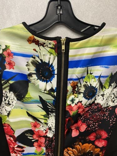 Maggy London Black Multi Color Floral Sheath Dress Size 12 - Thumbnail 5