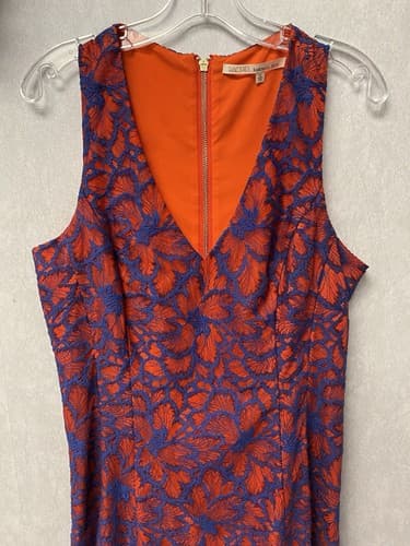 Rachel Roy Women's Red/Blue Two-Tone Lace Fit & Flare Dress Size 12 - Thumbnail 2