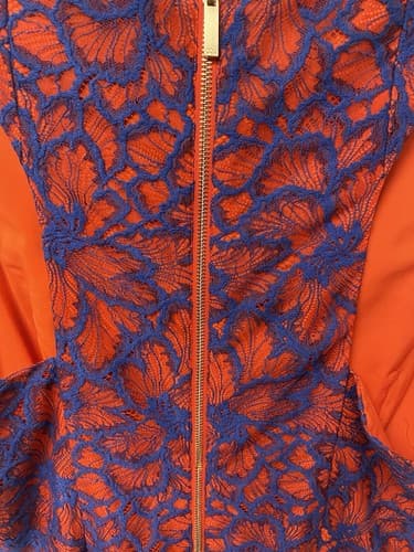 Rachel Roy Women's Red/Blue Two-Tone Lace Fit & Flare Dress Size 12 - Thumbnail 7