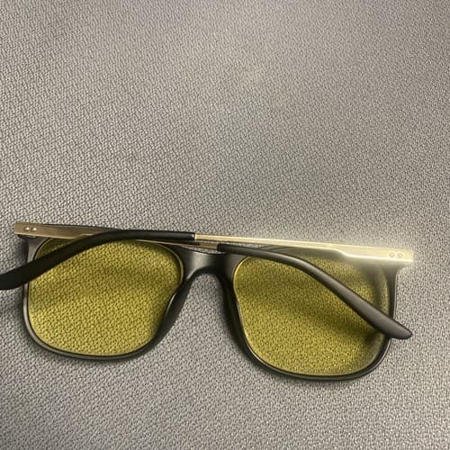 Zenni Black Metal Rim Eyeglasses Frames Yellow Lens - Thumbnail 4